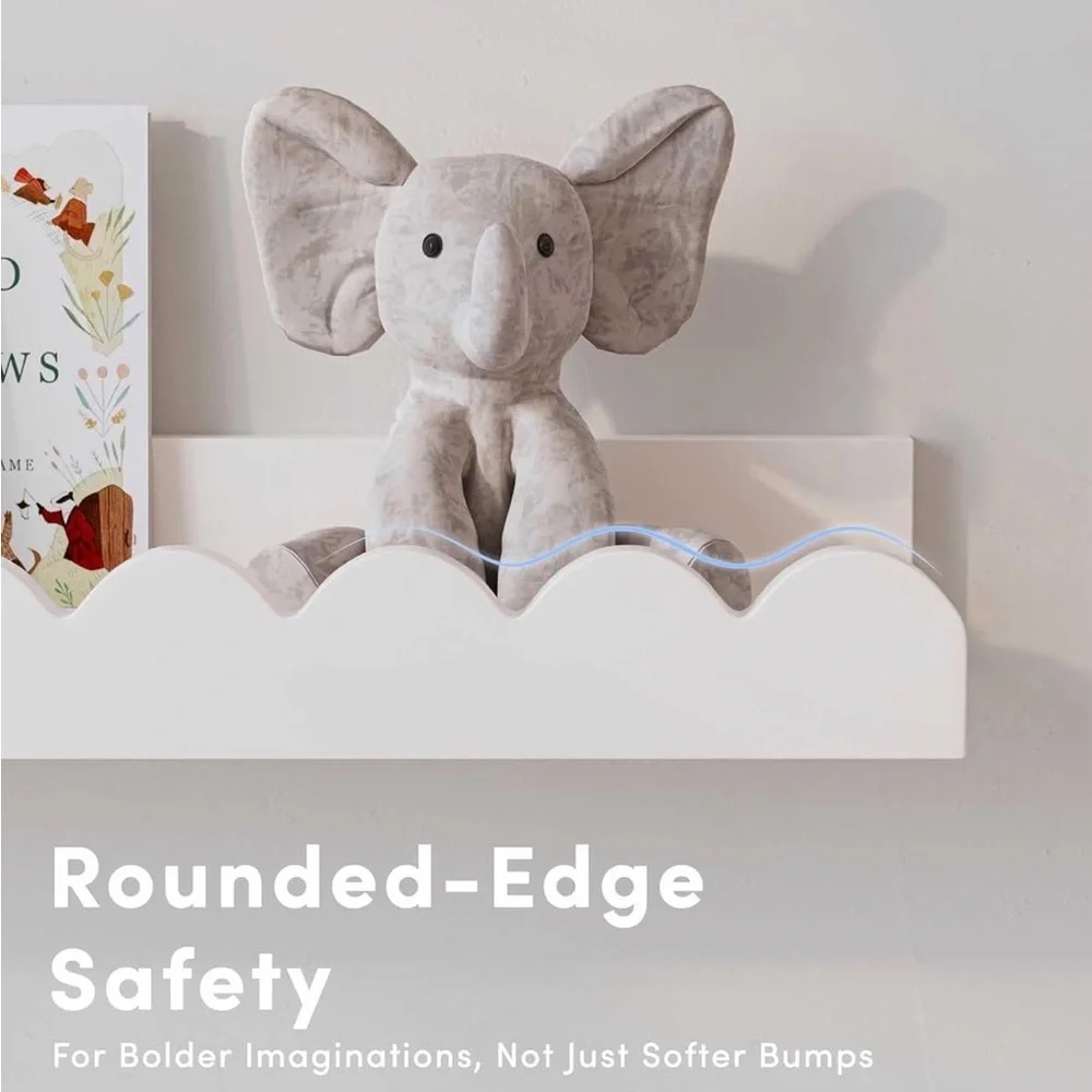 Scalloped Shelves, Nursery Book Shelves, Floating Book Shelves for Wall